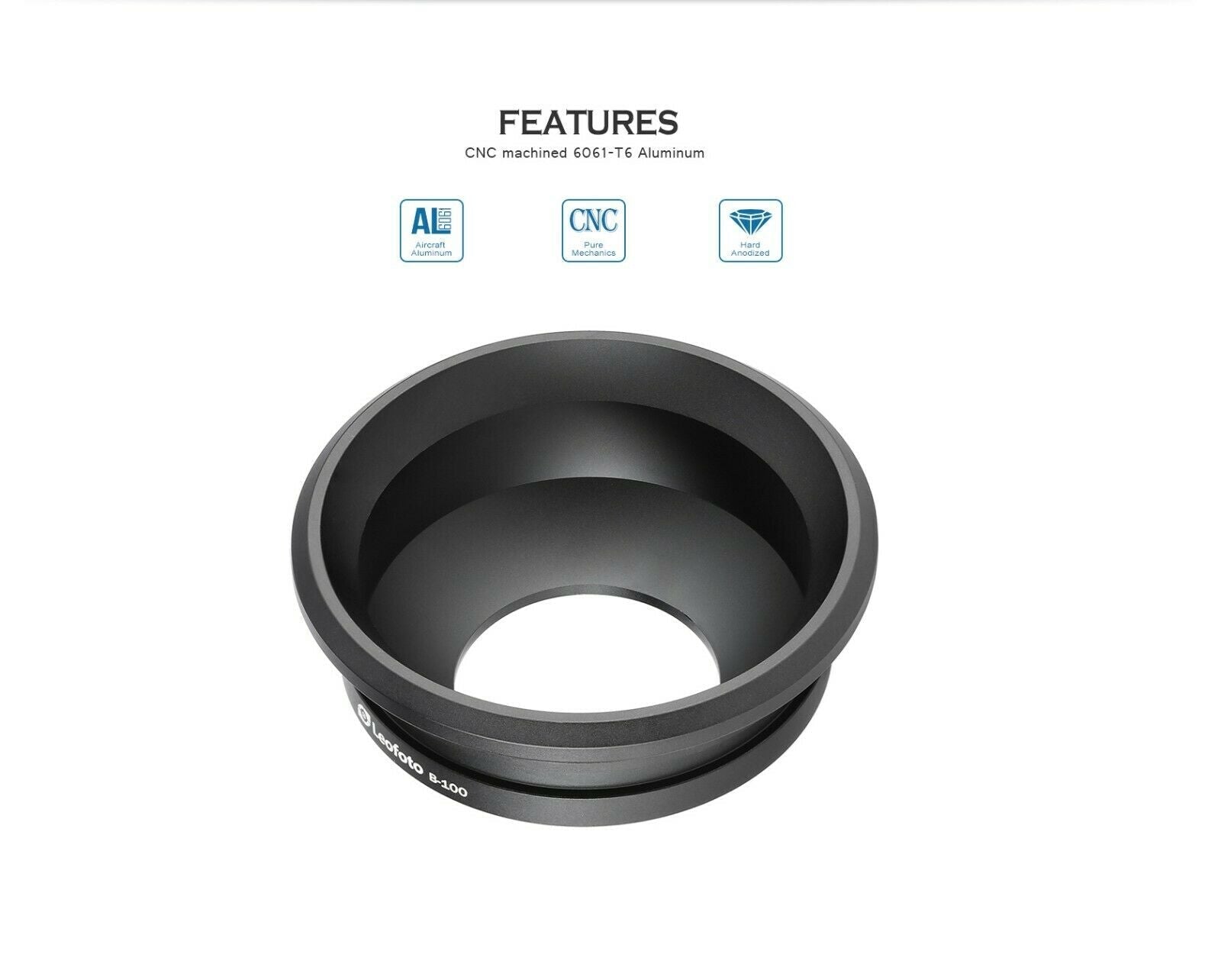Leofoto BA-100 100mm Half-Bowl Video Head Adapter for Gitzo 5 series and Leofoto LM/N-4 series